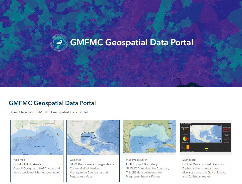 image of GMFMC Geospatial Data Portal Home Page